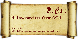Milovanovics Csanád névjegykártya